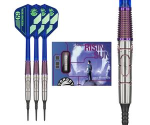 Target Japan Rising Sun G9 95% Tungsteno K-Flex Punta Morbida Freccette Set, 21.5G | Haruki Muramatsu KFlex Freccette Volo, Nero Pixel Suggerimenti 2BA Thread, K Flex N. 6 Forma Voli e Alberi