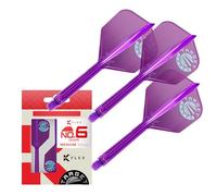 Target Japan Sistema di Alette e Aste K Flex Dart, No.6 | Confezione da 3 Accessori per Freccette Kflex all in One Flight, Edizione Limitata Viola | Asta per Freccette K-Flex - Medio (33mm)