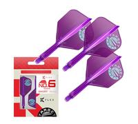 Target Japan Sistema di Alette e Aste K Flex Dart, No.6 | Confezione da 3 Accessori per Freccette Kflex all in One Flight, Edizione Limitata Viola | Asta per Freccette K-Flex - Corto (19mm)