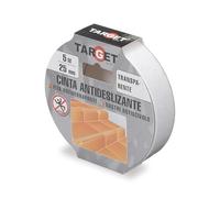 TARGET Nastro antiscivolo adesivo, sicurezza scale rampe | per interni ed esterni, anti caduta (trasparente, 5 m x 25 mm)