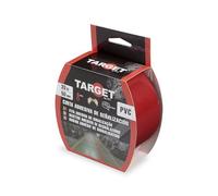 TARGET - Nastro di segnalazione adesivo, 33 m | per marcatura di pavimenti e oggetti, avviso di sicurezza (Rosso, 33 M X 50 mm)