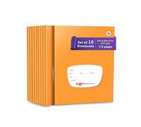 TARGET PUBLICATIONS GSM 57 - Quaderno a righe rosse e blu con spazi vuoti, 172 pagine a righe, copertina rigida marrone, 15,5 x 19 cm circa, confezione da 10 quaderni