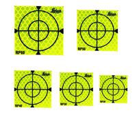 TARGET RIFRANGENTI ADESIVI 20/30/40/50/60MM CON CROCE DI MIRA 20 PZ GIALLO FLUO