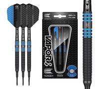 TARGET Vapor 8 Black Blue 18g Soft Tip Darts Set, Freccette con Punta Morbida, Blu, 18 g