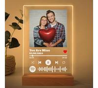 Targhe Acriliche Personalizzate Spotify Con Canzoni e Foto Preferite - Regali per Donne e Uomini - Placche in Vetro Con Luci
