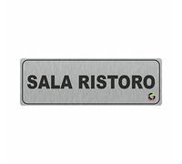 TARGHE ADESIVE ALLUMINIO SATINATO - Sala ristoro - Targhette Autoadesive, Impermeabili Lavabili, uffici, Pub, Banche, aziende, ufficio (7X20 CM)