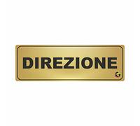 TARGHE ADESIVE ORO - direzione - Targhette Autoadesive, Impermeabili Lavabili, uffici, Pub, Banche, aziende, ufficio (20X7 CM)