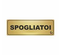 TARGHE ADESIVE ORO - spogliatoi - Targhette Autoadesive, Impermeabili Lavabili, uffici, Pub, Banche, aziende, ufficio (15X5 CM)