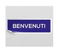 TARGHE ADESIVE PER UFFICIO - Targhette Autoadesive, Impermeabili adesivo Lavabili, uffici, Pub, Banche, aziende, ufficio (BENVENUTI)