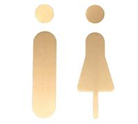 Targhe Bagno Uomo E Donna In Ottone Oro 18 cm 2 Pz(B)