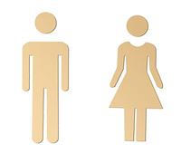 Targhe Bagno Uomo E Donna In Ottone Oro 18 cm 2 Pz(C)