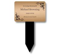 Targhe commemorative personalizzate con testo personalizzato, paletto da giardino o ornamenti per tombe, in acrilico, impermeabile e resistente. Spedito in tutto il mondo (rame)