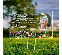 Targhe commemorative personalizzate per esterni, con nome personalizzato, con foto, paletto da giardino in acrilico impermeabile, decorazioni per tomba di simpatia per membri della famiglia, cimitero