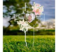 Targhe commemorative personalizzate per esterni, con nome personalizzato, con foto, paletto da giardino in acrilico impermeabile, decorazioni per tomba di simpatia per membri della famiglia, cimitero