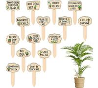 Targhe da giardino | Etichette da giardino per piante | 15 pezzi impermeabili in legno con scritte divertenti per interni ed esterni, resistenti alle intemperie, per serra e piante in vaso
