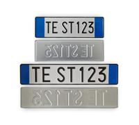 Targhe Decorative - Formato Modello Kit Completo - in Alluminio Catarifrangente con Lettere e Numeri in Rilievo Punzonati, Personalizzabili, Made in Italy