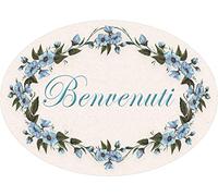 Targhe decoro per porta ovali (Benvenuti blu)