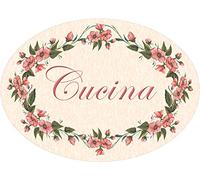 Targhe decoro per porta ovali (Cucina rosa)