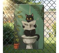 Targhe divertenti da bagno a forma di gatto, targhe decorative vintage in metallo per bagno, decorazioni per la casa, regali per gli amanti dei gatti, per donne, per la casa nuova (TB2496)