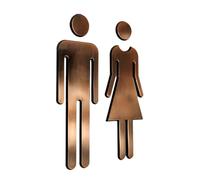 Targhe for WC Adesivi murali for WC Toilette Bagno Segnaletica Targa Superficie a specchio Cartelli for porte uomo e donna Cartello Poster WC Targhetta per Porta(Bronze)