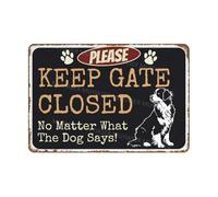 Targhe In Ferro Please Keep Gate Closed No Matter What The Dog Says Bernese Mountain Classica Targa Divertente Targhette In Metallo Per Cucina Caffetteria Casa 30X20Cm