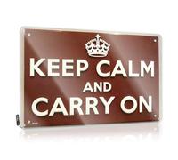 Targhe in latta con scritta in inglese "Man Cave Keep Calm And Carry On: A Timeless Motivational" (lingua italiana non garantita)