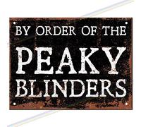 - Targhe in metallo - By Order Of The Peaky Blinders Man Cave Targa in metallo da appendere alla parete della cucina, capanno del garage, grande (12 cm x 8 cm)