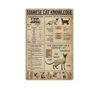Targhe in metallo con informazioni sul gatto siamese, poster con infografica sul gatto siamese, guida all'enciclopedia del gatto, targhe per gatti, decorazione da parete per ufficio, club e camera