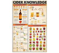 Targhe in metallo con la scritta "Cider Knowledge", il processo di produzione del sidro, poster, guida di riferimento per baristi, targhe, bar, cantina, fattoria, scienza, decorazione murale, 8x12