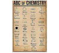 Targhe in metallo con l'alfabeto della chimica, poster di lettura con infografica sulla chimica, targhe con guida allo studio della chimica, decorazioni da parete per la casa, aula, 8x12 pollici