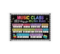 Targhe in metallo con notazione musicale, poster con regole del ritmo della classe, targhe per la classe, decorazioni da appendere, decorazioni da parete per club di scuola domestica, 8x12 pollici