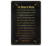 Targhe in metallo con poster, targhe in metallo, L'origine delle specie, poster con citazioni del libro di Charles Dawrin, stampe artistiche, decorazioni murali per la cameretta dei bambini, targhe i