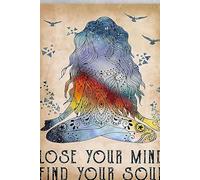 Targhe in metallo per esterni Yoga Girl Yoga Lover Lose My Mind and Find My Soul Yoga poster vintage in latta chic art decorazioni da parete in metallo divertente targa in ferro regalo per soggiorno