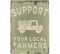 Targhe In Metallo Support Your Local Farmers Truck Coffee Cups Nostalgic Targa Poster Vecchie Placca Murale Per Garage Man Cave Giardino 30X20Cm
