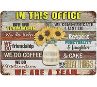Targhe in metallo vintage in questo ufficio We Are Team Office Office Inspirational Retro Poster da parete Arte motivazionale Lavoro di squadra Poster con citazioni Decorazione da parete per ufficio T