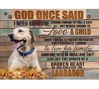 Targhe in metallo vintage Labrador Retriever Dio ha creato il cane Labrador Home Labrador Poster retrò Divertente novità Targa in latta Decorazione artistica da parete per arredamento casa in stile ru