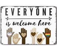 Targhe Metalliche Everyone Welcome Diversity Classroom Inclusion Educational Fun Crafts Retrò Insegna Vecchie Targhette In Metallo Per Coffee Bar Club Bar 30X20Cm