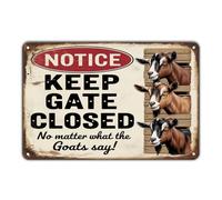 Targhe Metalliche Goats Keep Gate Closed Farm Animals Divertente Targa Metallo Vecchie Placca Murale Per Pub Club Man Cave 30X20Cm