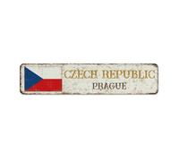 Targhe metalliche personalizzate Repubblica Ceca-Praga Home Decor Garage Signs for Garage House Backyard National Country Souvenir Road Art Poster regalo per ristoranti 10,2 x 45,7 cm