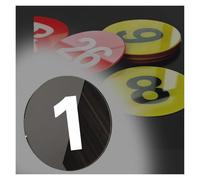 Targhe numeriche for armadietti rotondi in acrilico for hotel - Etichette numeriche 1-100, diametro 2-3,2 pollici, identificazione elegante for armadietti e aule(B-1-500,D 3.2 IN)