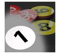Targhe numeriche for armadietti rotondi in acrilico for hotel - Etichette numeriche 1-100, diametro 2-3,2 pollici, identificazione elegante for armadietti e aule(D-1-500,D 3.2 IN)