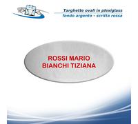 Targhe ovali in acrilico incise personalizzabili con nome e codice CIN per porta