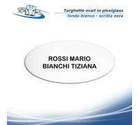 Targhe ovali in acrilico incise personalizzabili con nome e codice CIN per porta