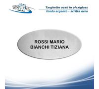 Targhe ovali in acrilico incise personalizzabili con nome e codice CIN per porta