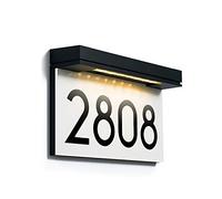 Targhe per indirizzo per casa a energia solare, numero civico per esterno, segnaletica indirizzo LED impermeabile 3000 K, bianco caldo