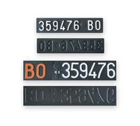 Targhe Personalizzate - Modello Kit Completo dal 1976 al 1984 in Plastica - con Lettere e Numeri in Rilievo, Made in Italy (Affiancata Antichizzata)