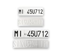 Targhe Personalizzate - Modello Kit Completo dal 1985 al 1994 - con Lettere e Numeri in Rilievo, Incise su Alluminio Catarifrangente, Made in Italy (Affiancata Colorazione D'origine)