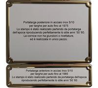 Targhe Storiche - Kit Portatarga Auto Epoca Completo Anteriore + Posteriore dal 1952 al 1975, Progettato per Auto d'Epoca, Made in Italy