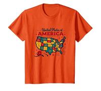 Targhe Unite d'America Maglietta, Bambini, Arancio, 4 Anni