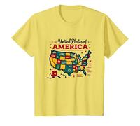 Targhe Unite d'America Maglietta, Bambini, Limone, 4 Anni